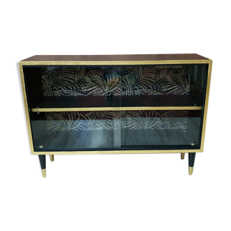 Display case, 1970s Poland, renovated. Black and gold.