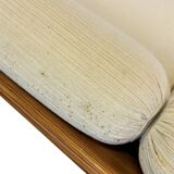 Canapé vintage deux places en pin des années 70 au design minimaliste