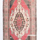 4x10 red & beige wool vintage rug 140x301cm