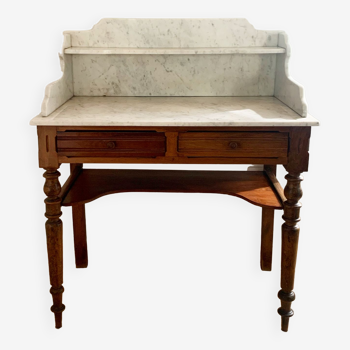 Vintage marble and wood dressing table