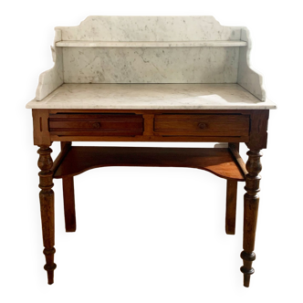 Vintage marble and wood dressing table