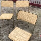 Set of 4 vintage folding chairs / 70's theater armchairs