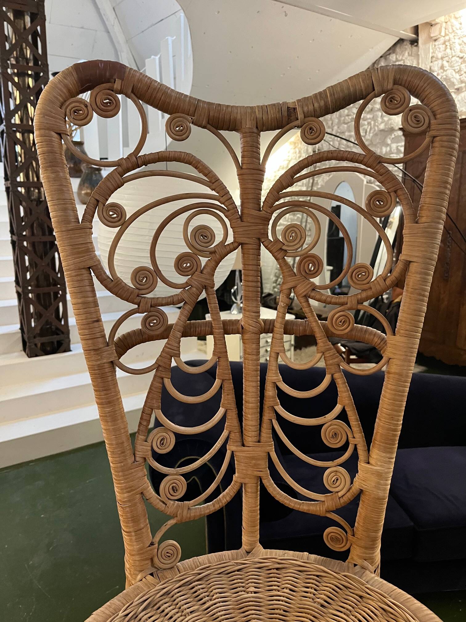 Paire de chaises en rotin Peacock