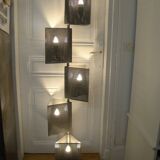 Vintage perforated metal floor lamp