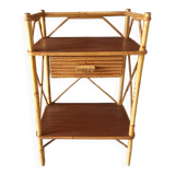 Vintage rattan bedside table