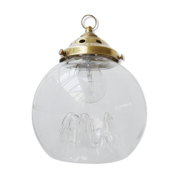 Mid-century italian blown glass 'mountain' pendant light