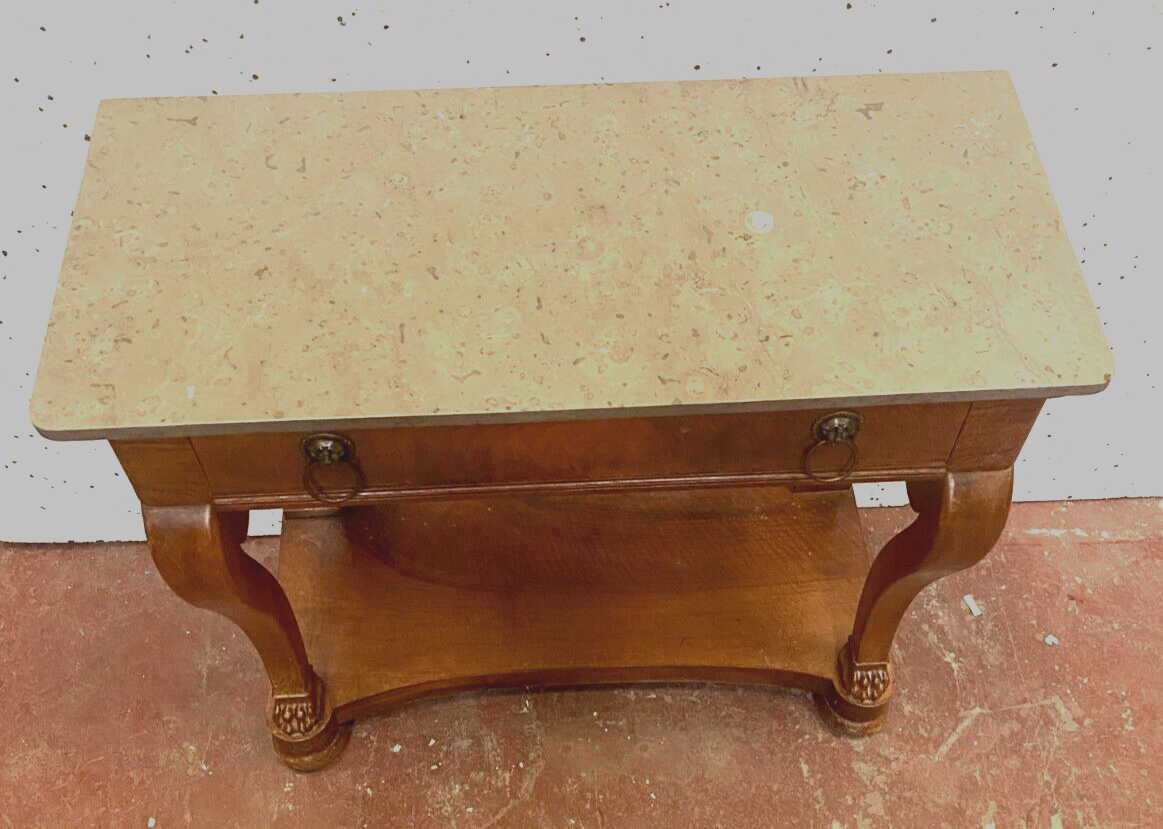 Empire console in walnut and marble top XIX century