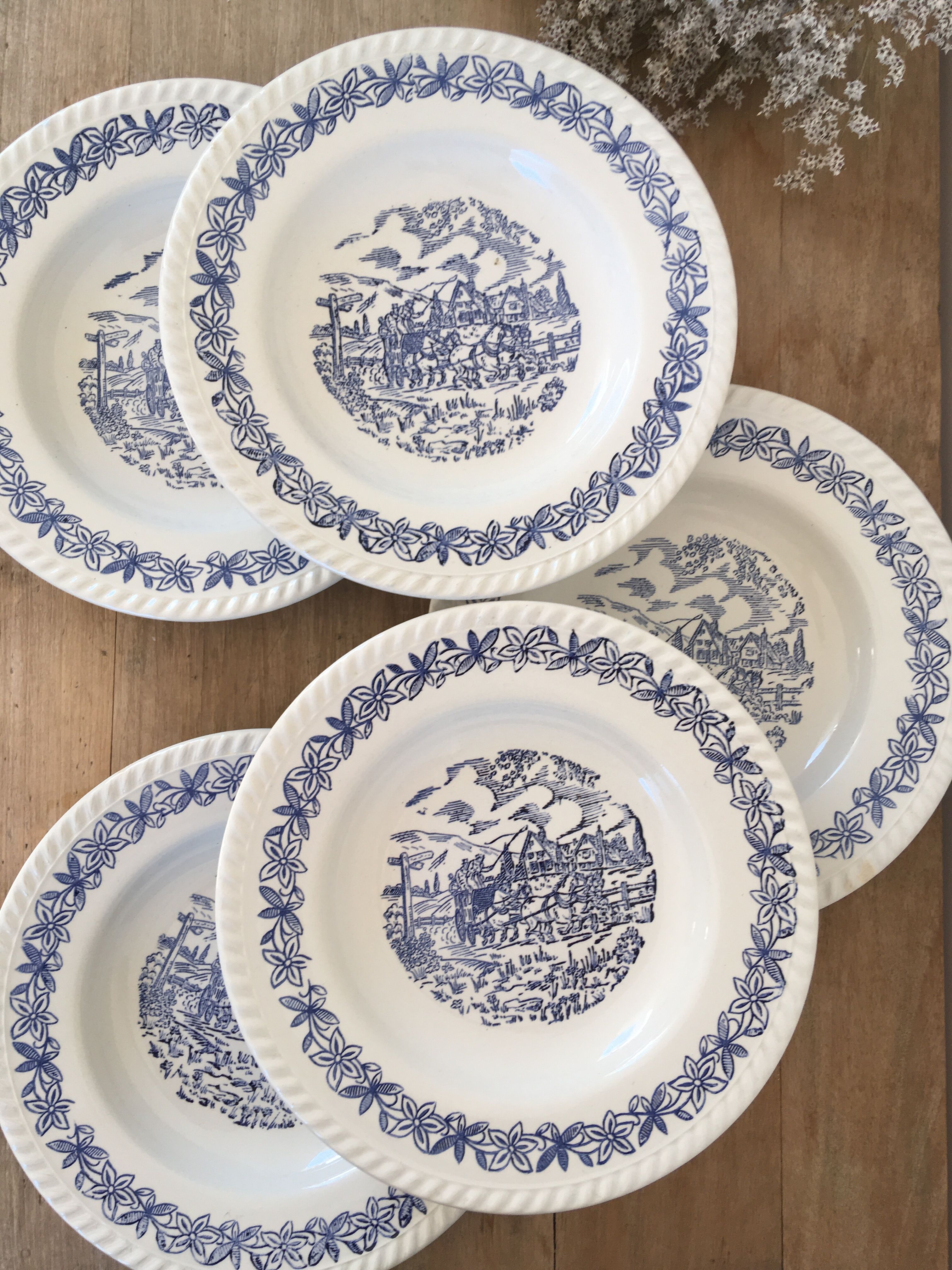 Vintage hollow plates "horses"