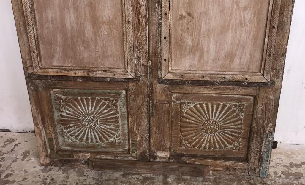 Old chiseled teak door