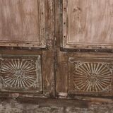 Old chiseled teak door