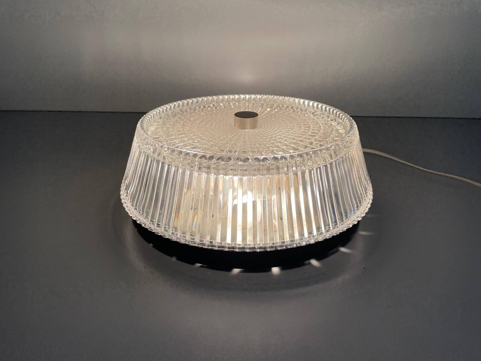 Flush mount crystal glass ceiling light from the mid-century, 1960s, Germany