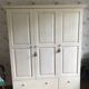 Linen wardrobe and solid pine wardrobe 180x147x42