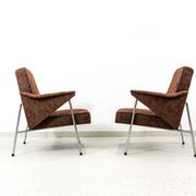 Metal vintage Armchairs “Bat” Poland, 1960’s, Set Of 2