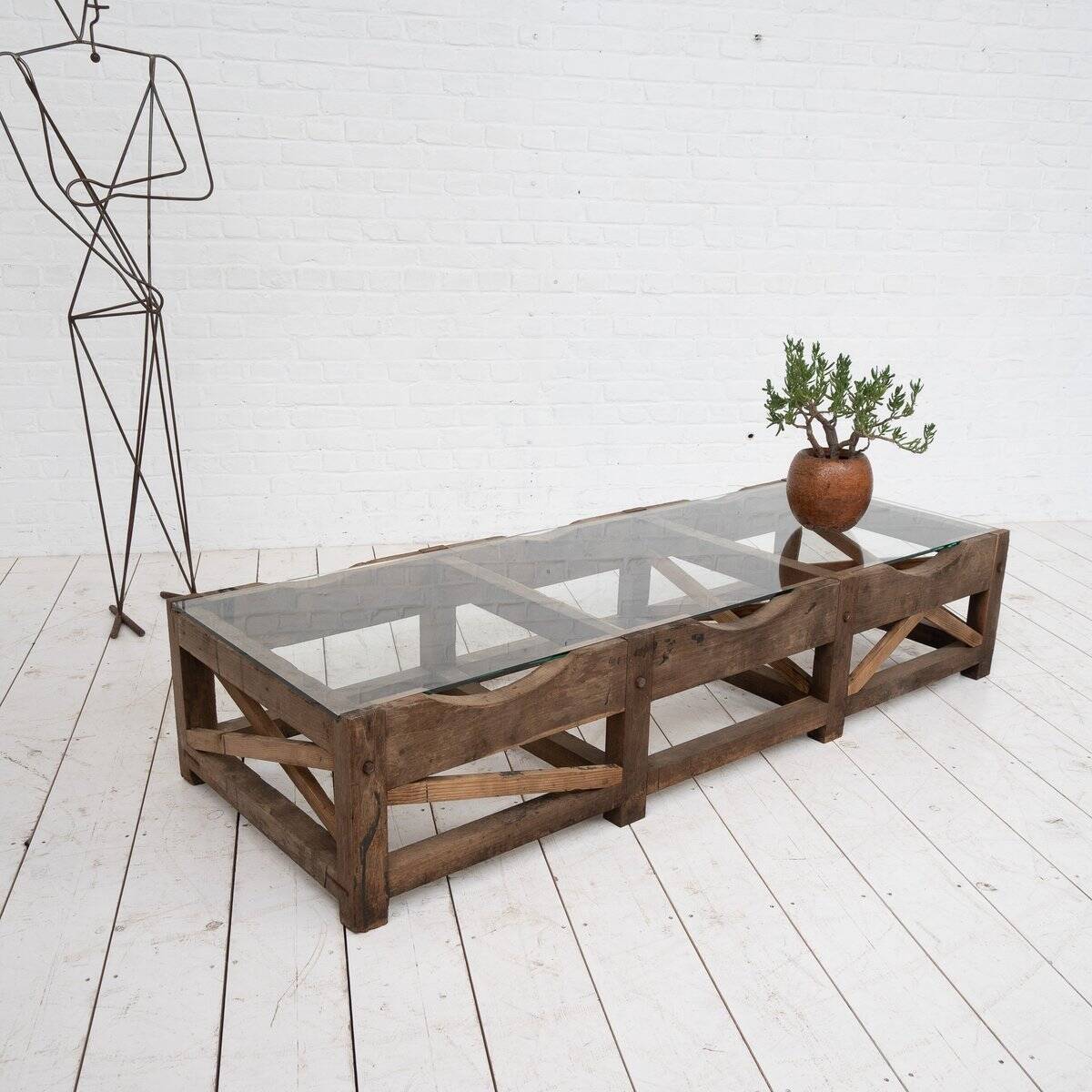 Grande table basse primitive, années 1900