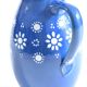 Blue handmade ceramic jug or vase Slovakian Folk Art, circa 1950