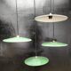 Enameled sheet metal pendant lights