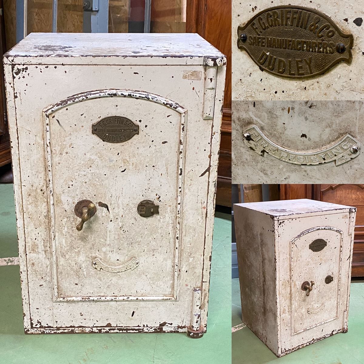 English cast iron safe without its key but open