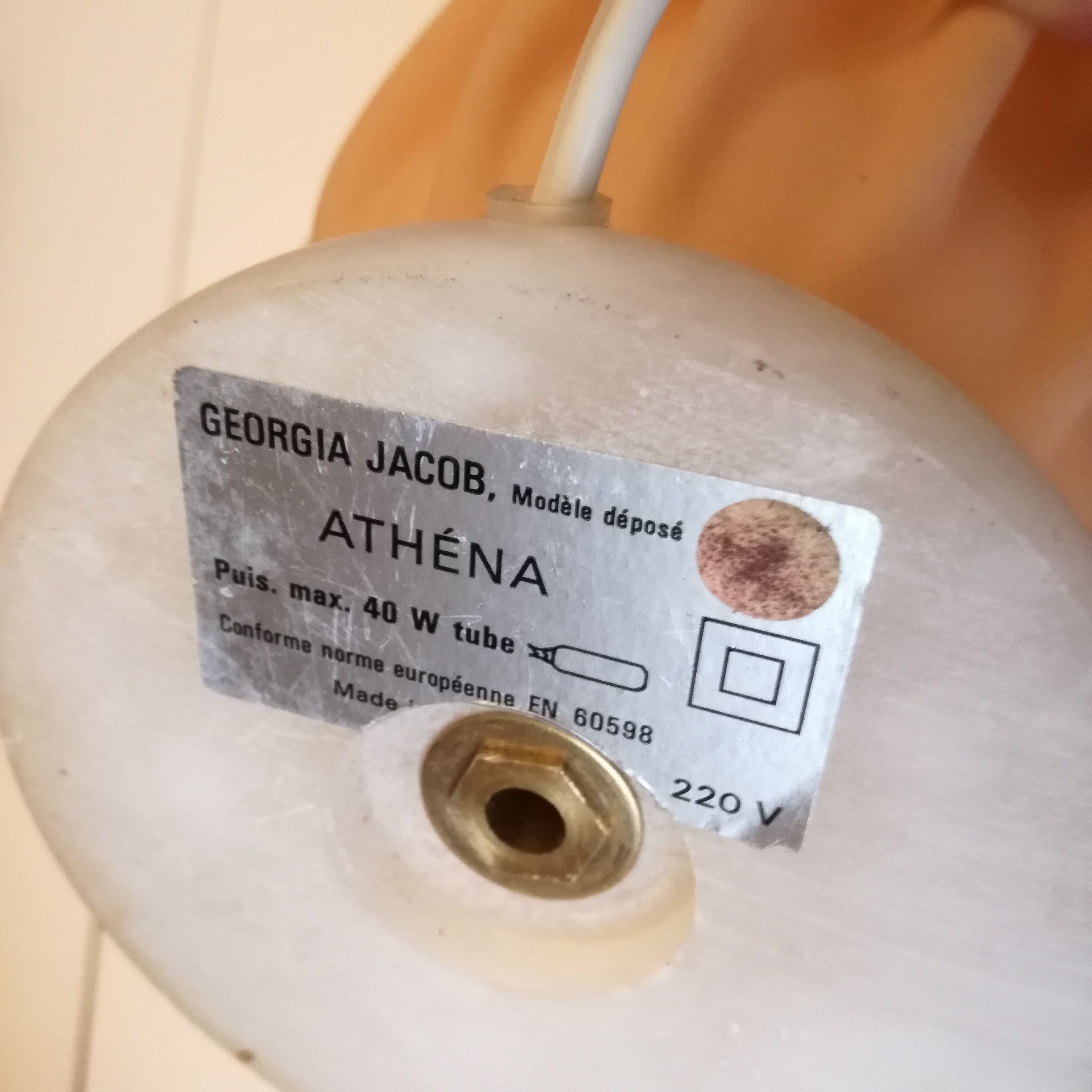 Pink Athena lamp by Georgia Jacob, resin and marble H54