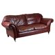 Laura Ashley Mortimer heritage leather 3-seater sofa with wheels.