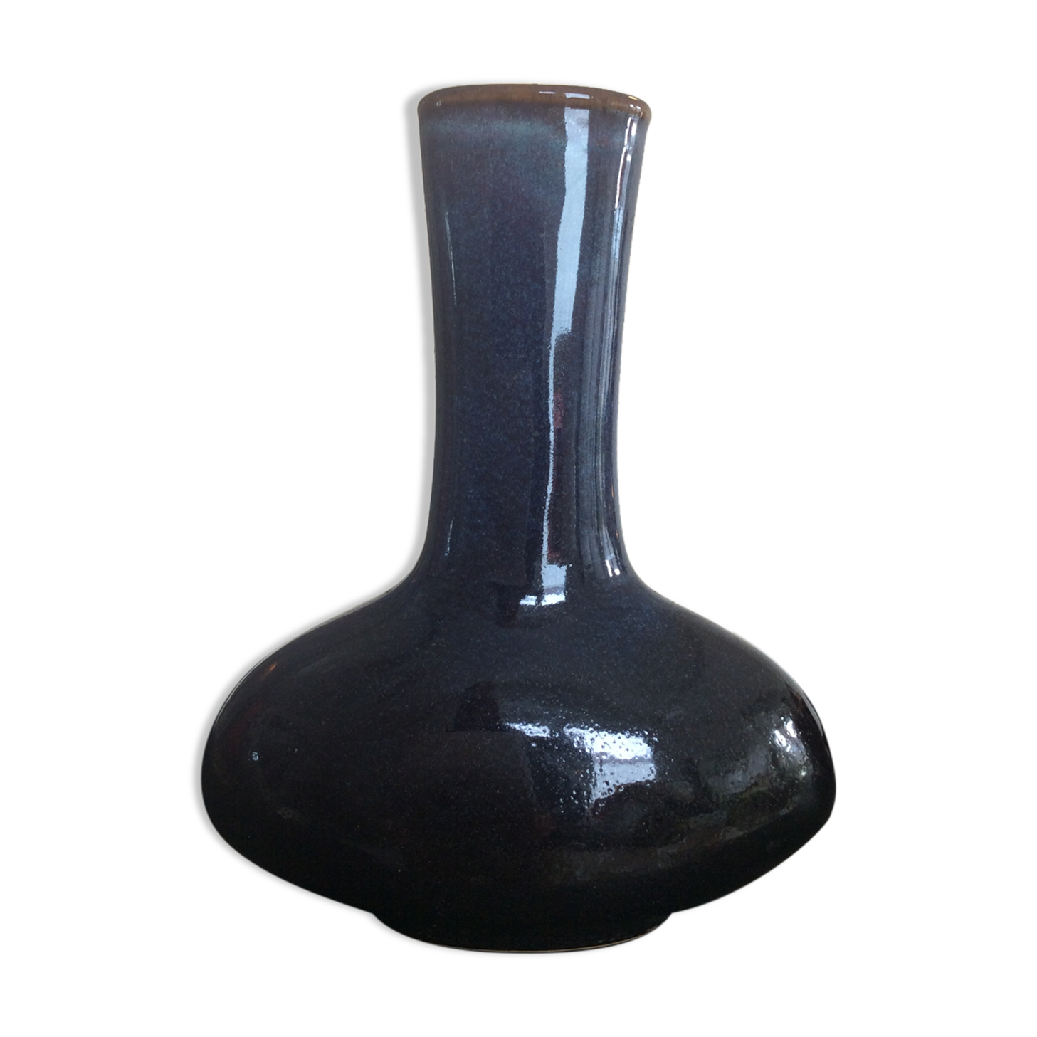 Vintage vase in enamelled sandstone 70s