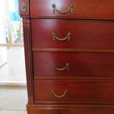 4-drawer chest of drawers – Cherry stain – Imitation Empire style – 80s