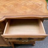 Louis XV sideboard in solid blond wood and marquetry