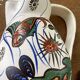 Ceramic pitcher, mid century marine decor