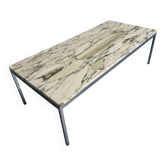 Table basse en marbre metal design Florence Knoll années 70 vintage