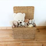 Vintage woven wicker trunk