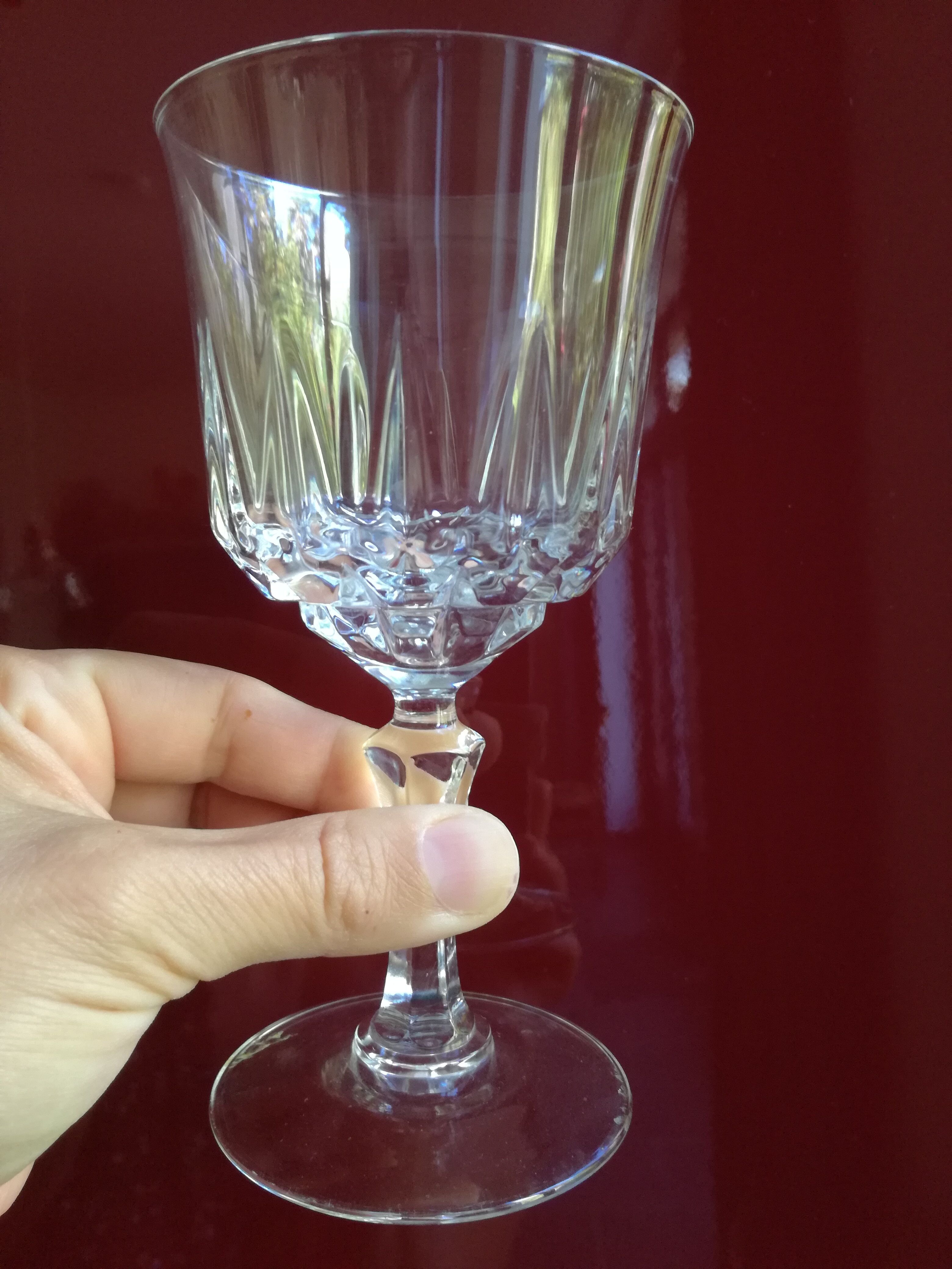 11 crystal wine glasses