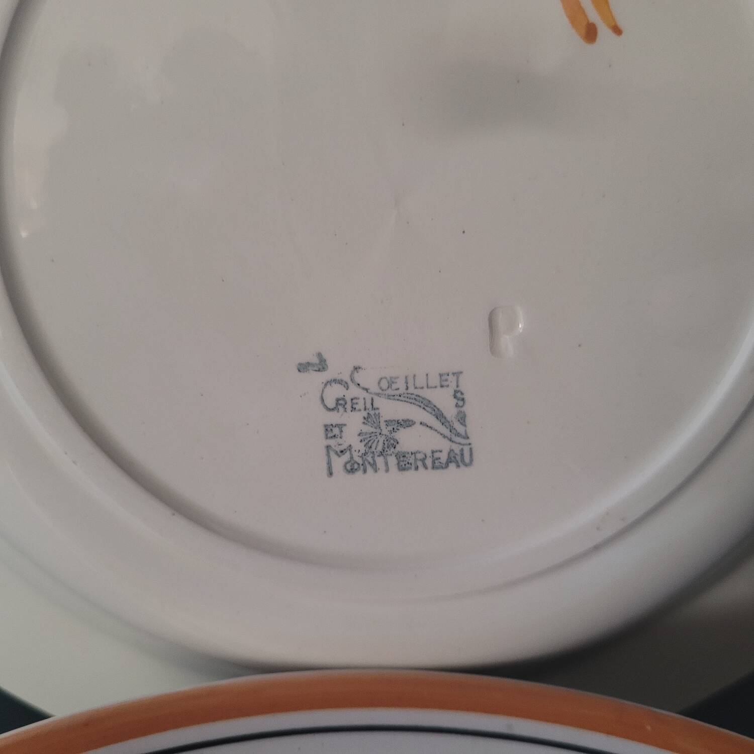 Creil and Montereau Art Deco soup plates