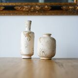 Set of 2 rustic ceramic vases