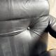 1970s Italian Black Leather Two-Seater Sofa by Poltrona Munari — Pine Frame & Beige Canvas