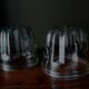 Pair of old fluted glass molds. Kouglof molds / Jam molds