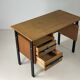 Vintage oak and black wood desk from the 60s