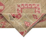 Hand-knotted antique turkish beige runner rug 89 cm x 314 cm