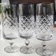 Lot 6 flûtes à champagne, cristal de Lorraine. Motifs losanges/croisillons. Haut 16 cm