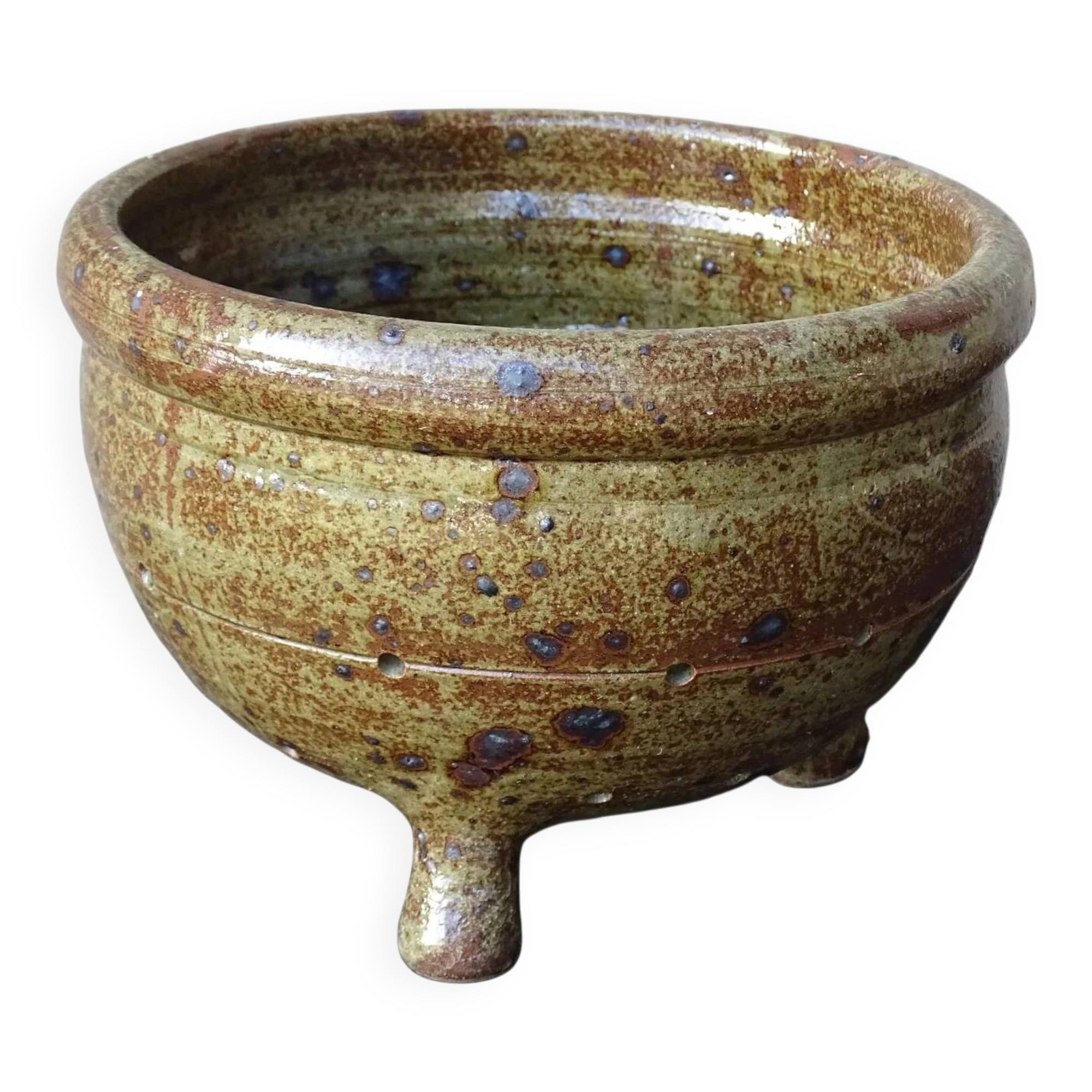 Grande passoire vintage française en céramique