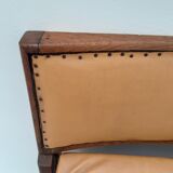 Henri Meyer folding chair in fawn skaï, 50s