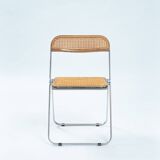 Castelli Plia wicker folding chairs Giancarlo Piretti, set of 8