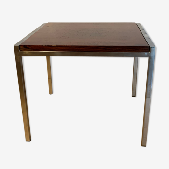 Rosewood Chrome Side Table