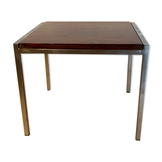 Rosewood Chrome Side Table