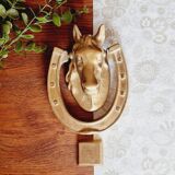 Solid brass horse door knocker