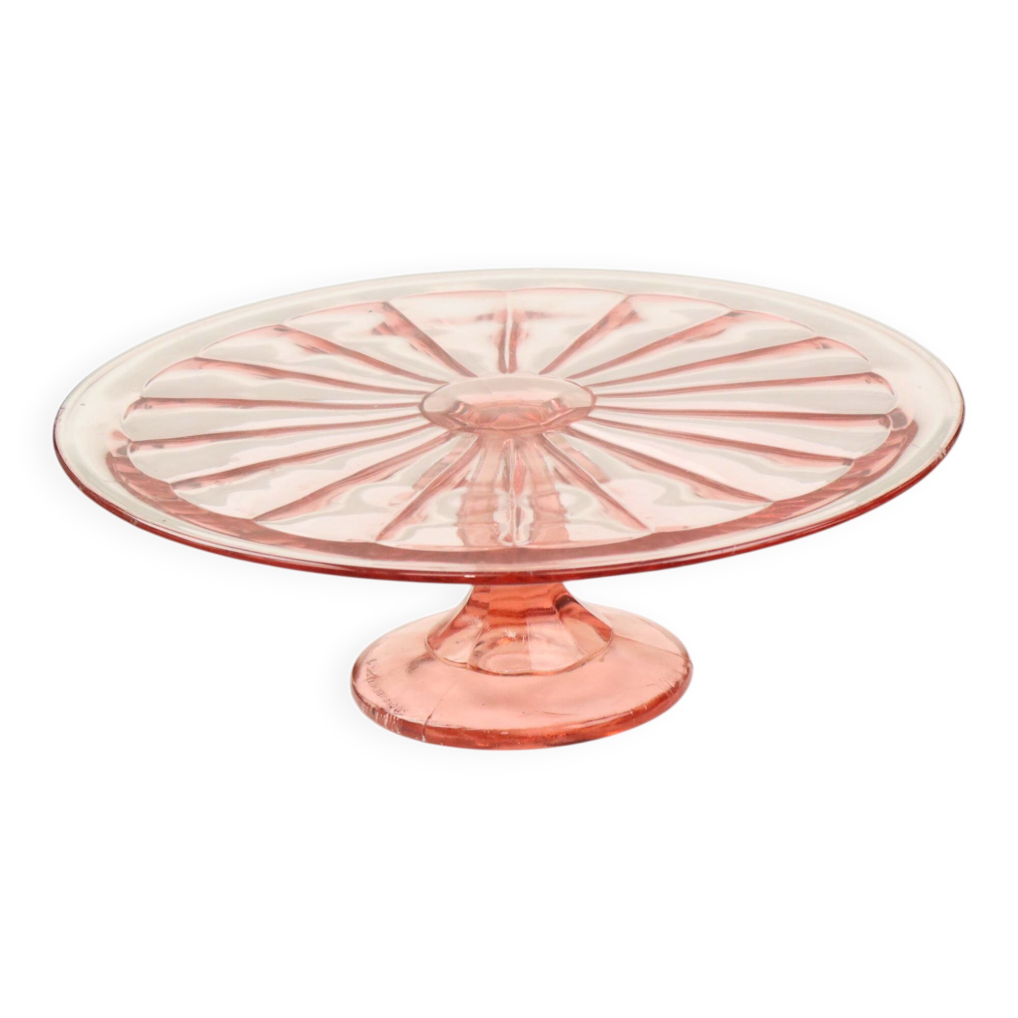 Pink Rosaline Art Deco Cake Stand Pastry Dish Scailmont