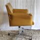 Modernist office armchair in yellow faux leather - 1950s