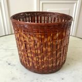 Wicker and bamboo pot cover 70s