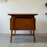 Freestanding teak desk, Denmark 60s/70s, vintage, mid-c mode