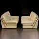Giuseppe Nicoletti - Pair of “Ambassador” armchairs in cream leather - c 1980