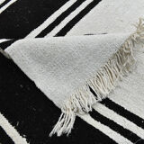 Tapis de chanvre blanc et noir 6x13, 202x404cm