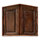 2-door, 3-shelf wall cupboard in dark wood